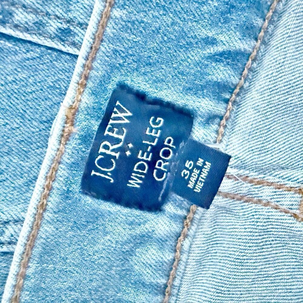 J. CREW | NWT Light Wash Wide Leg Crop Jean Stretch High Rise | Size 35, (20) - Picture 9 of 9